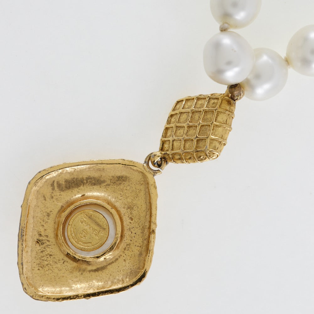 Chanel Gold Plated Faux Pearl Necklace