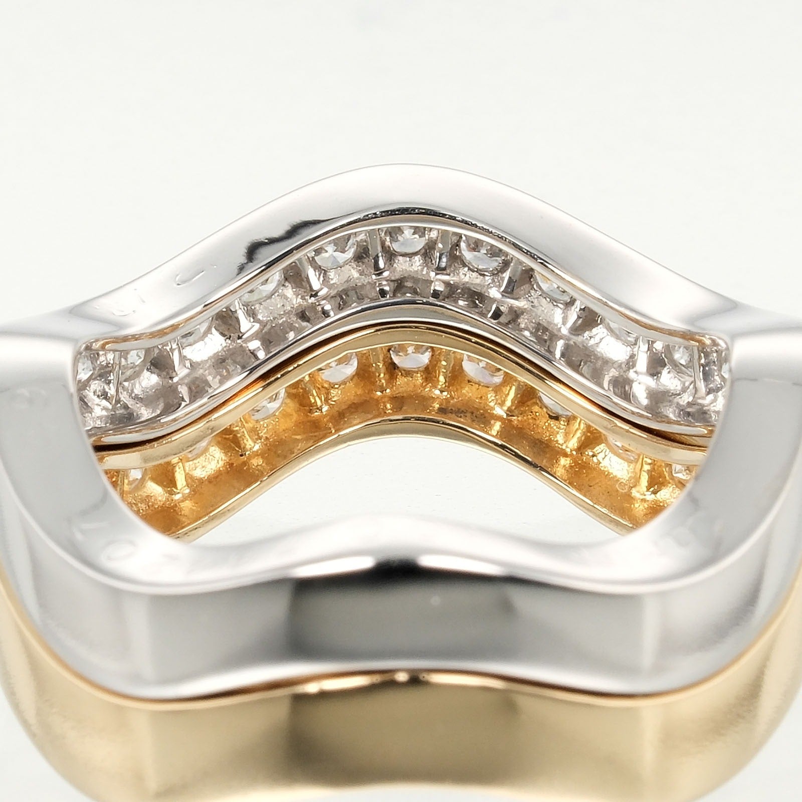 Cartier Neptune 2-Row Ring K18 Gold Diamond