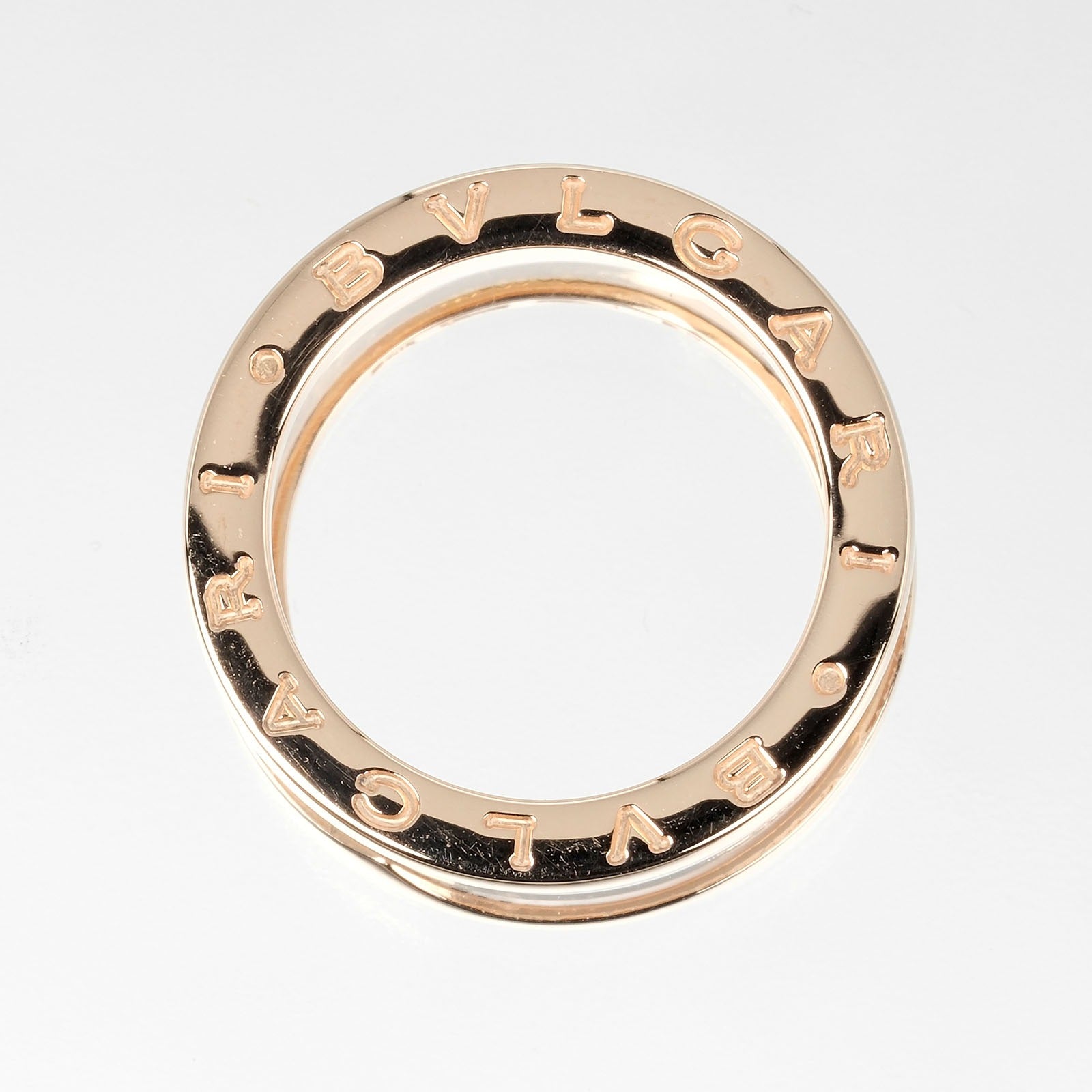 Bvlgari B.Zero1 4-Band Ring K18 Pink Gold Ceramic