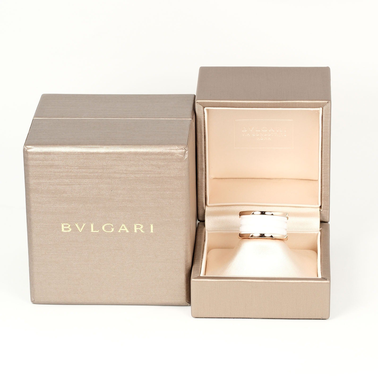 Bvlgari B.Zero1 4-Band Ring K18 Pink Gold Ceramic