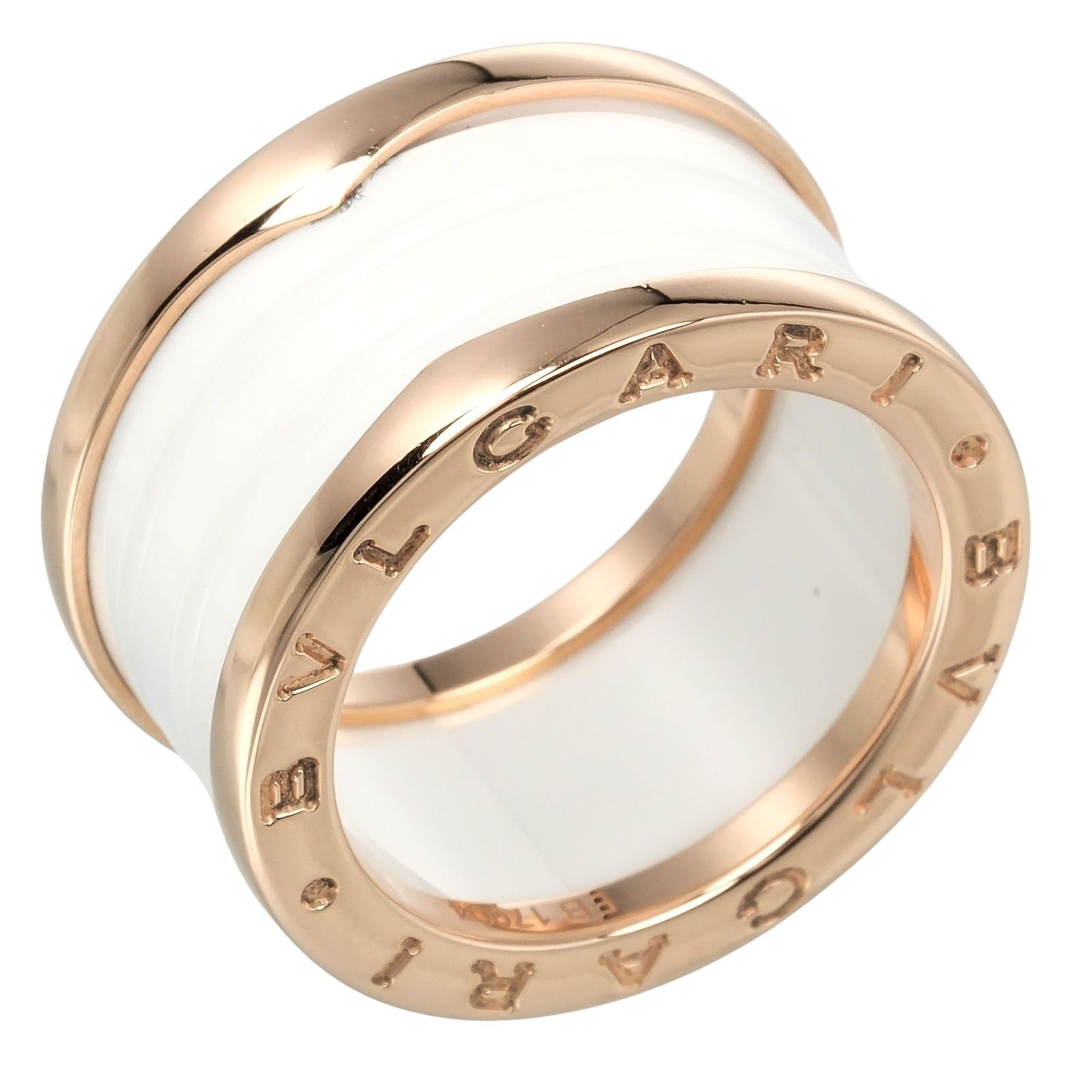 Bvlgari B.Zero1 4-Band Ring K18 Pink Gold Ceramic