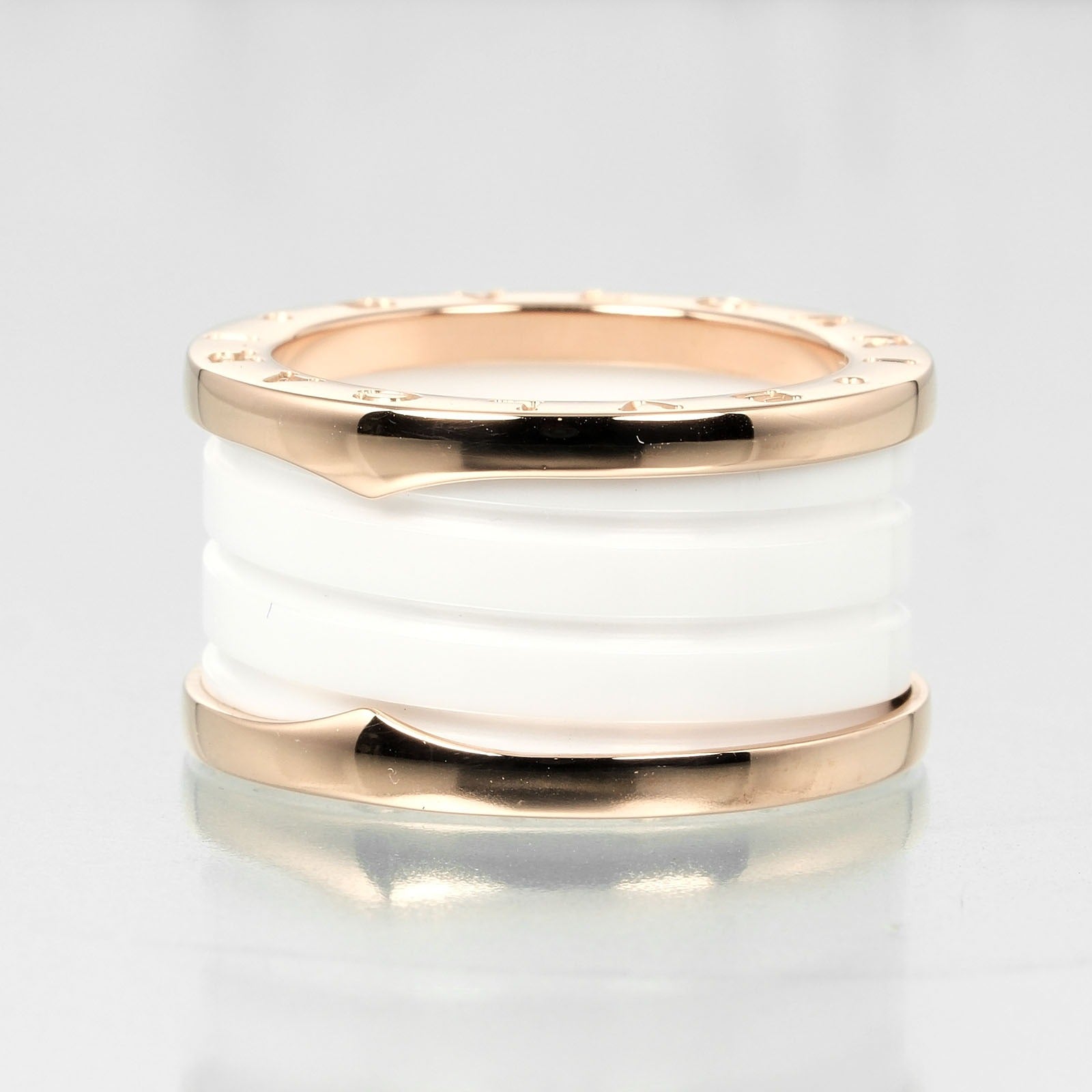 Bvlgari B.Zero1 4-Band Ring K18 Pink Gold Ceramic