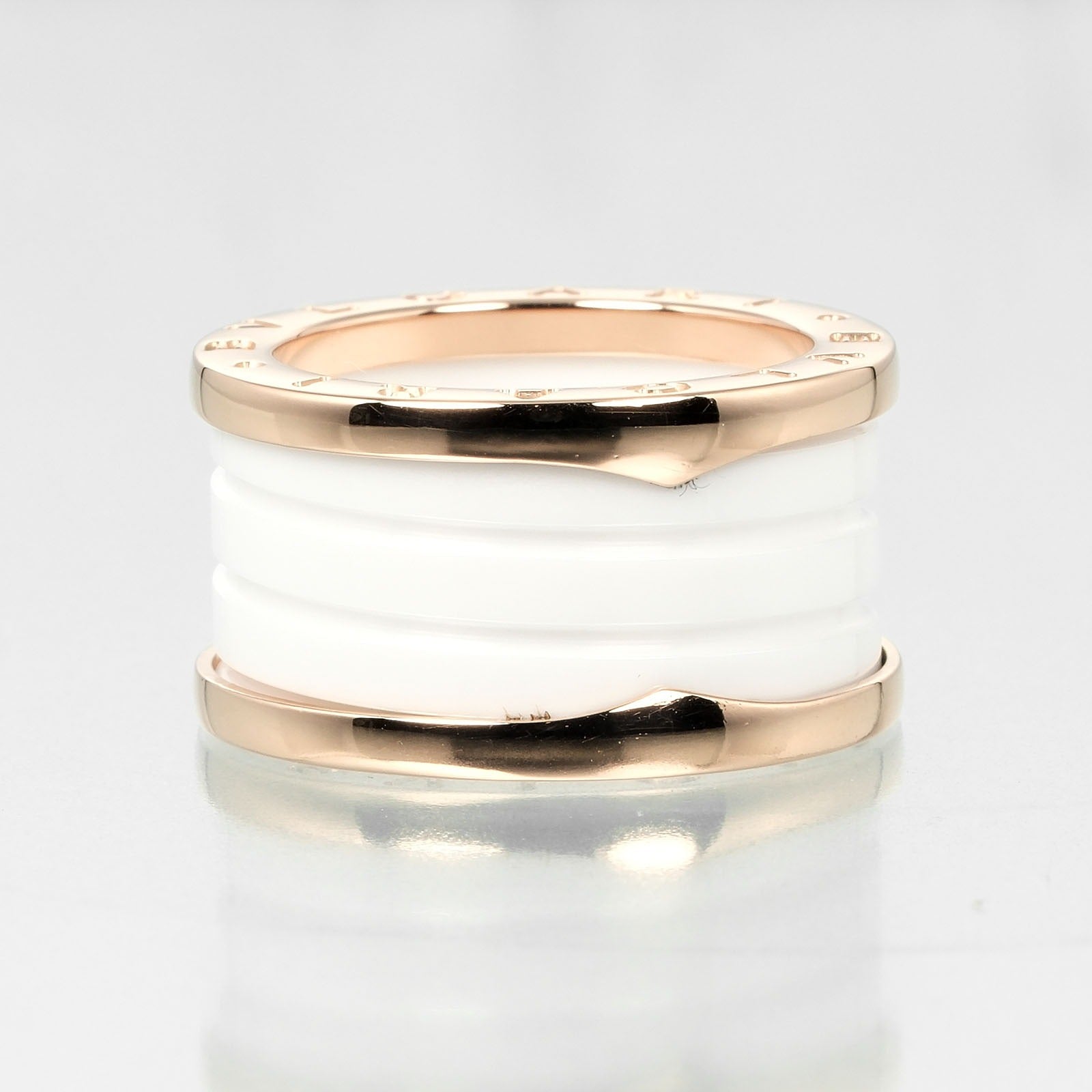 Bvlgari B.Zero1 4-Band Ring K18 Pink Gold Ceramic