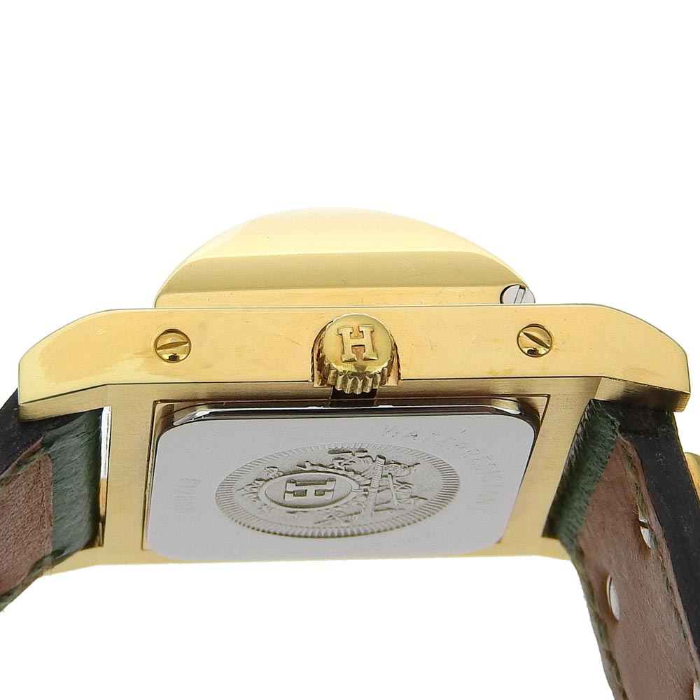 Hermes Medor Gold Plated Leather Quartz Watch