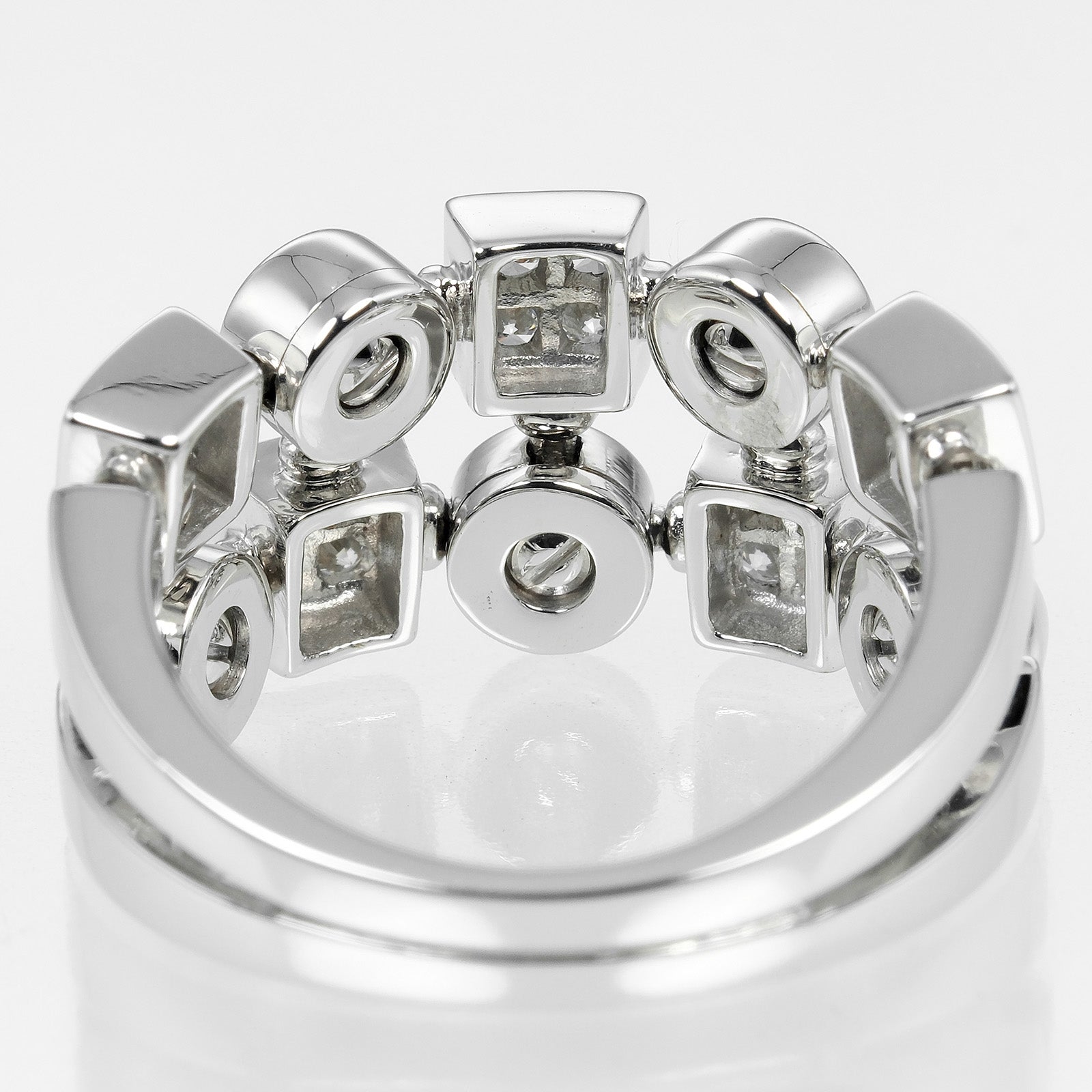 Bvlgari Lucia 2 Band Ring K18 White Gold Diamond