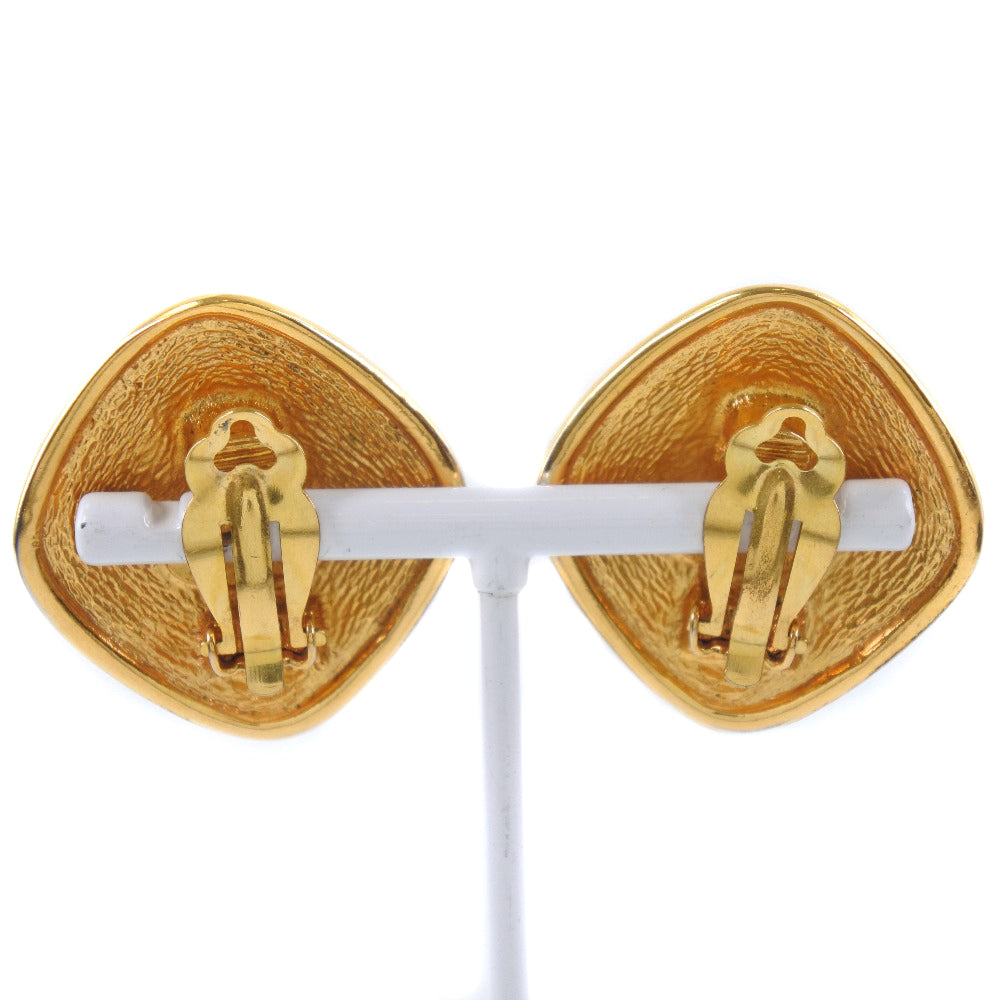 Chanel Coco Mark Earrings Vintage Gold Plated