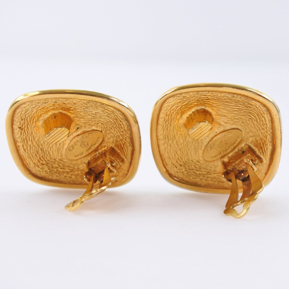 Chanel Coco Mark Earrings Vintage Gold Plated