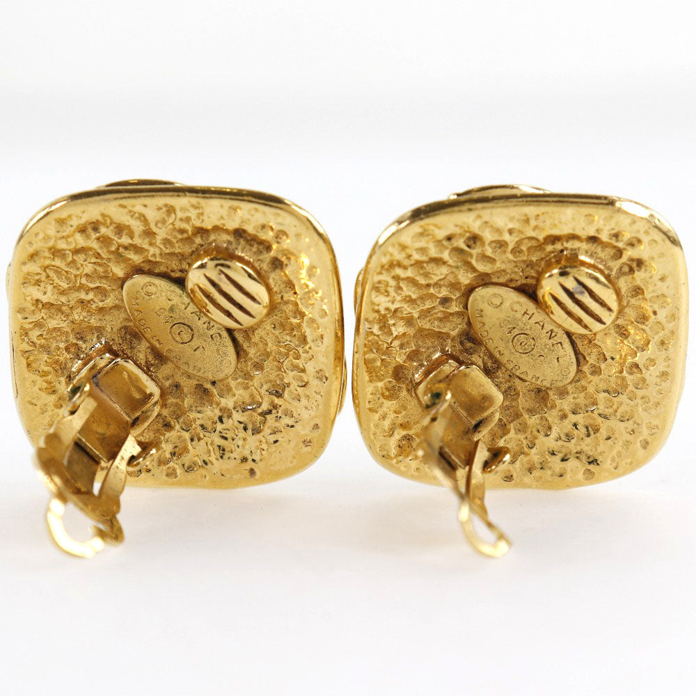 Chanel Coco Mark Gold Plated Earrings 94P