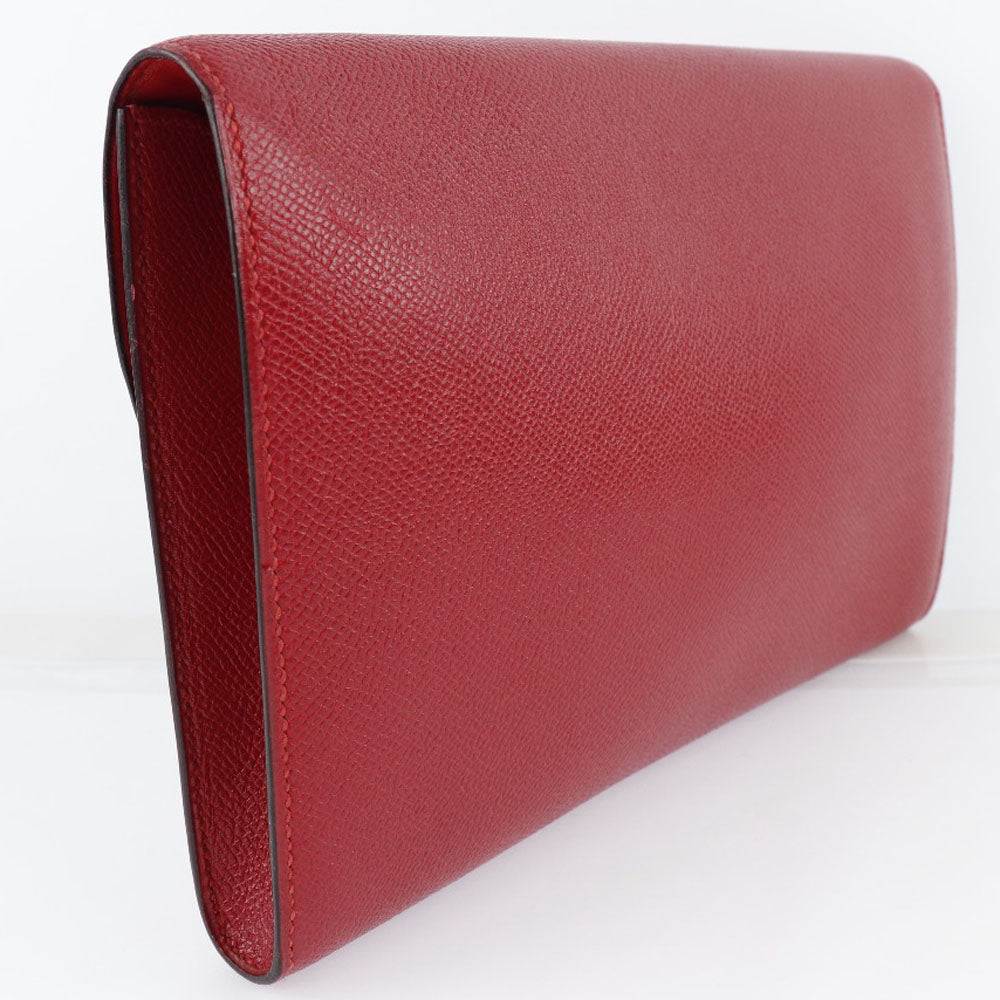 Hermes H Logo Clutch Bag Vintage Red