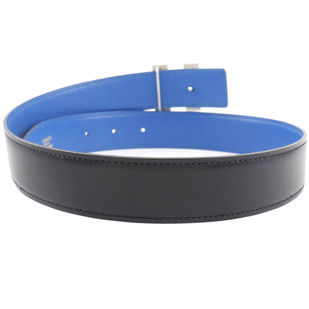 Hermes H Belt 65 Reversible Leather Black/Blue