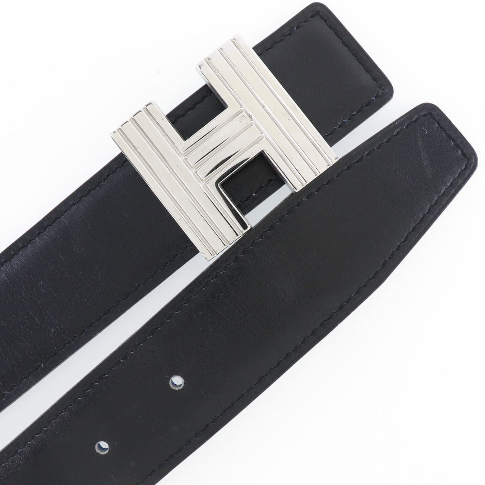 Hermes H Belt 65 Reversible Leather Black/Blue