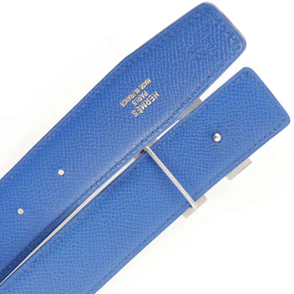 Hermes H Belt 65 Reversible Leather Black/Blue