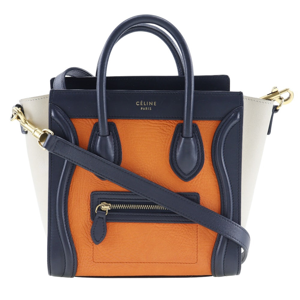 Celine Luggage Nano Shopper Shoulder Bag Orange