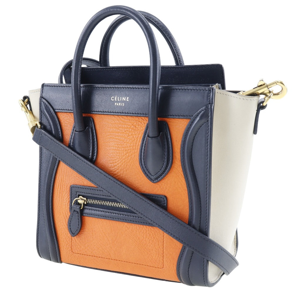 Celine Luggage Nano Shopper Shoulder Bag Orange