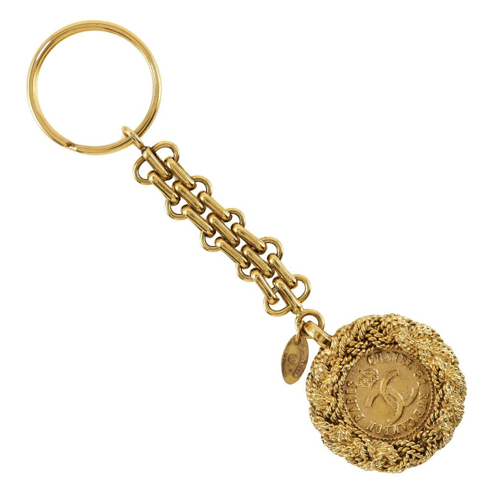 Chanel Coco Mark Keychain Gold Plated