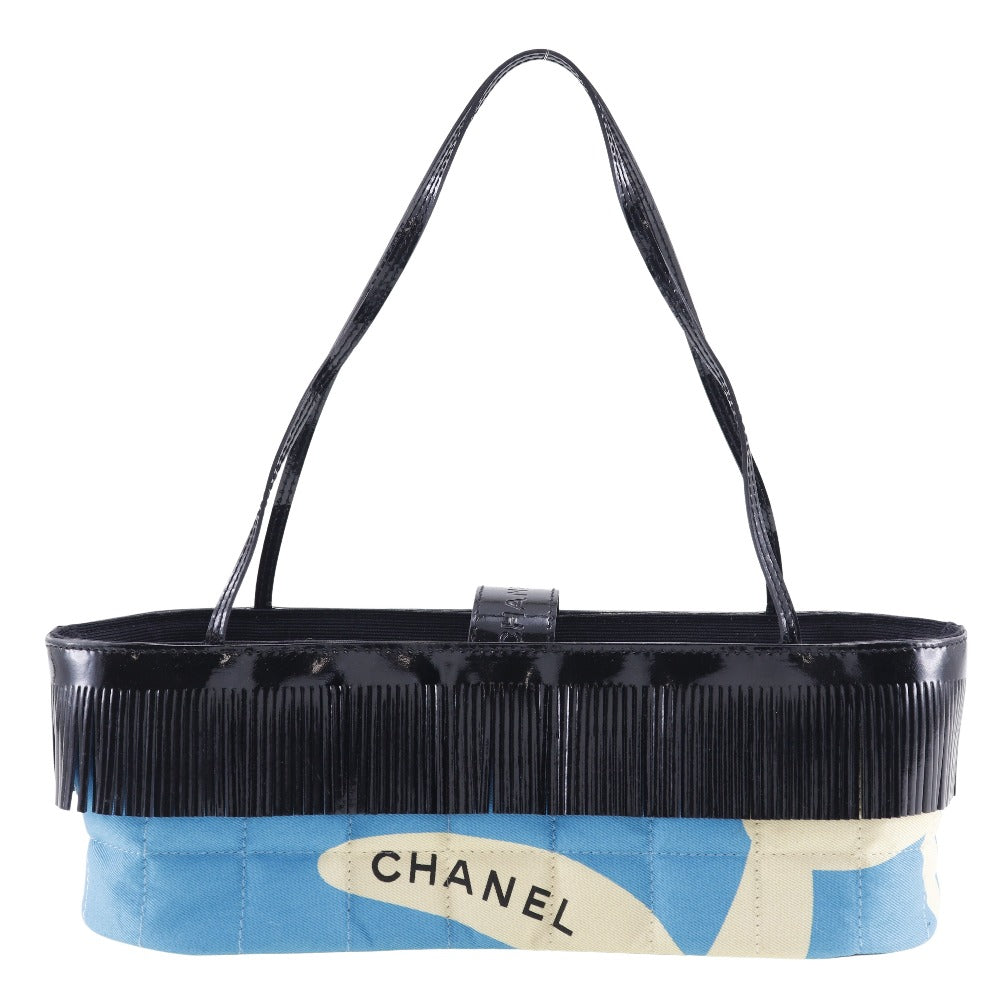 Chanel Canvas Patent Leather Handbag