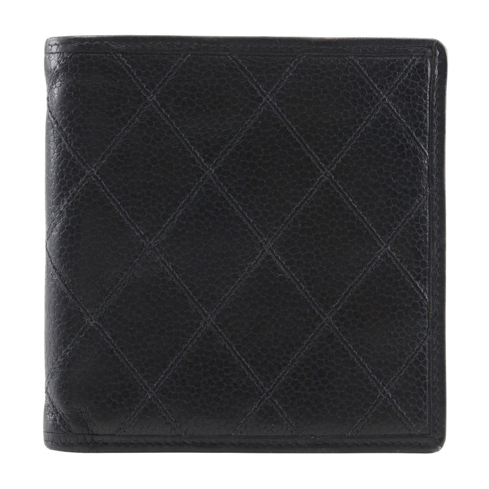 Chanel Quilted Caviar Bifold Wallet Leather Short Wallet in Good condition