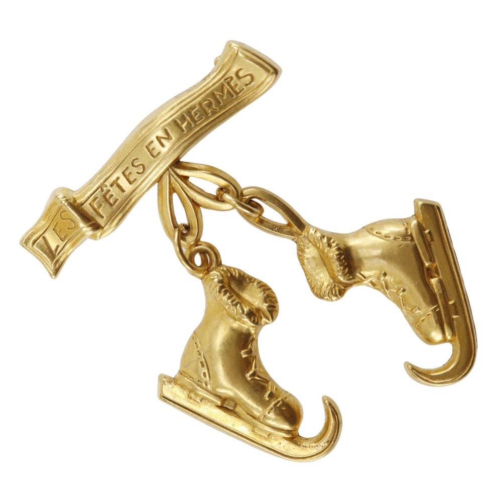 Hermes Gold Plated Brooch