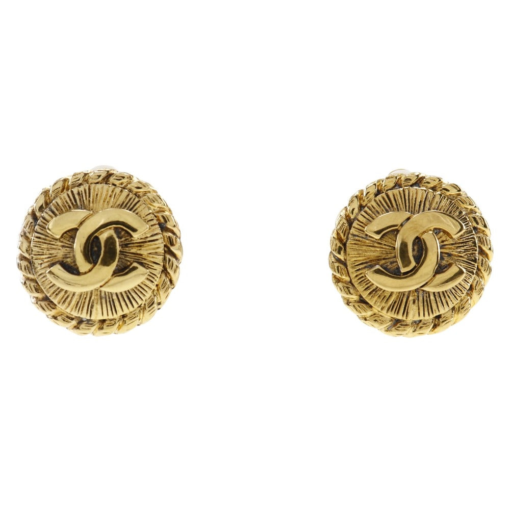 Chanel Coco Mark Gold Plated Earrings