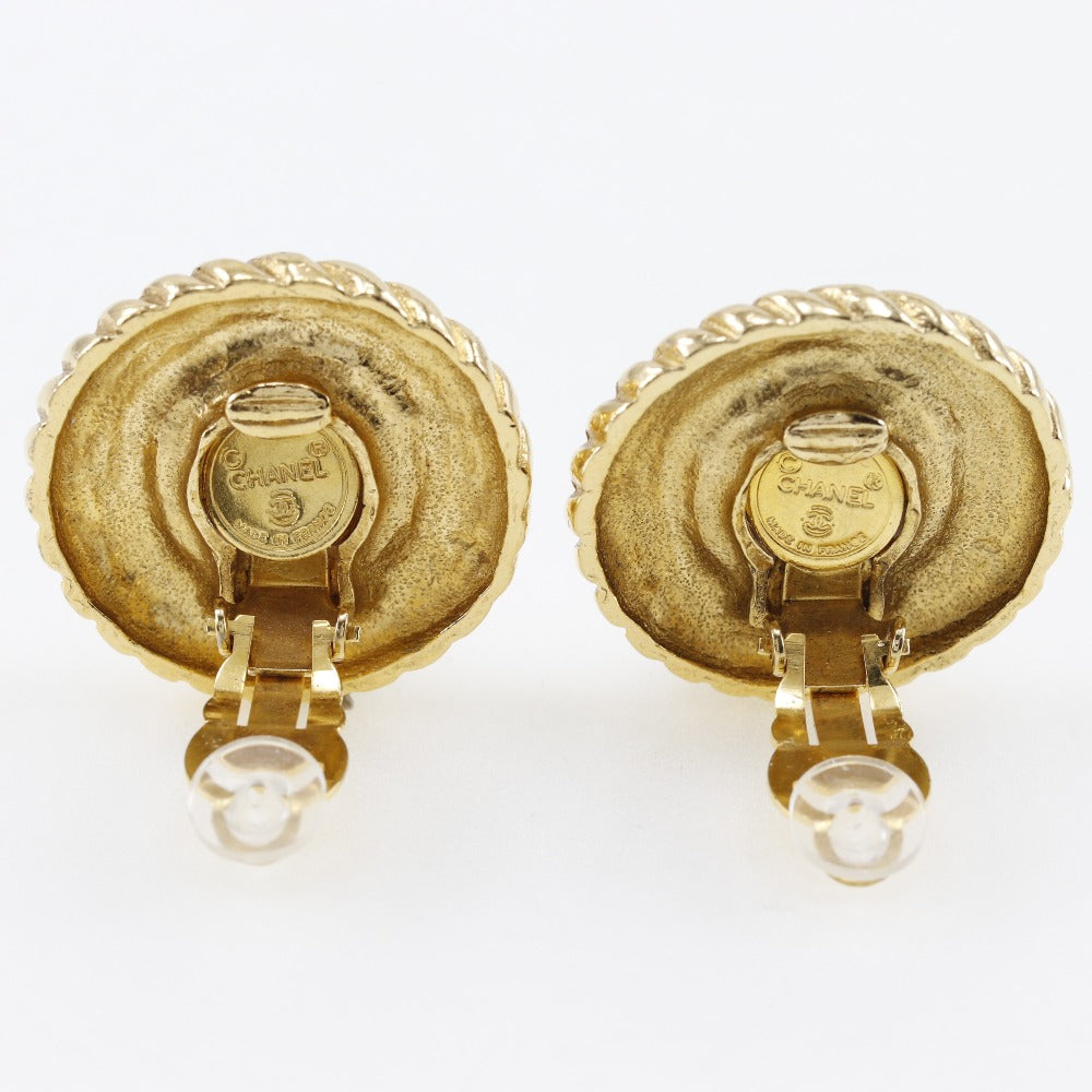 Chanel Gold Plated Faux Pearl Earrings