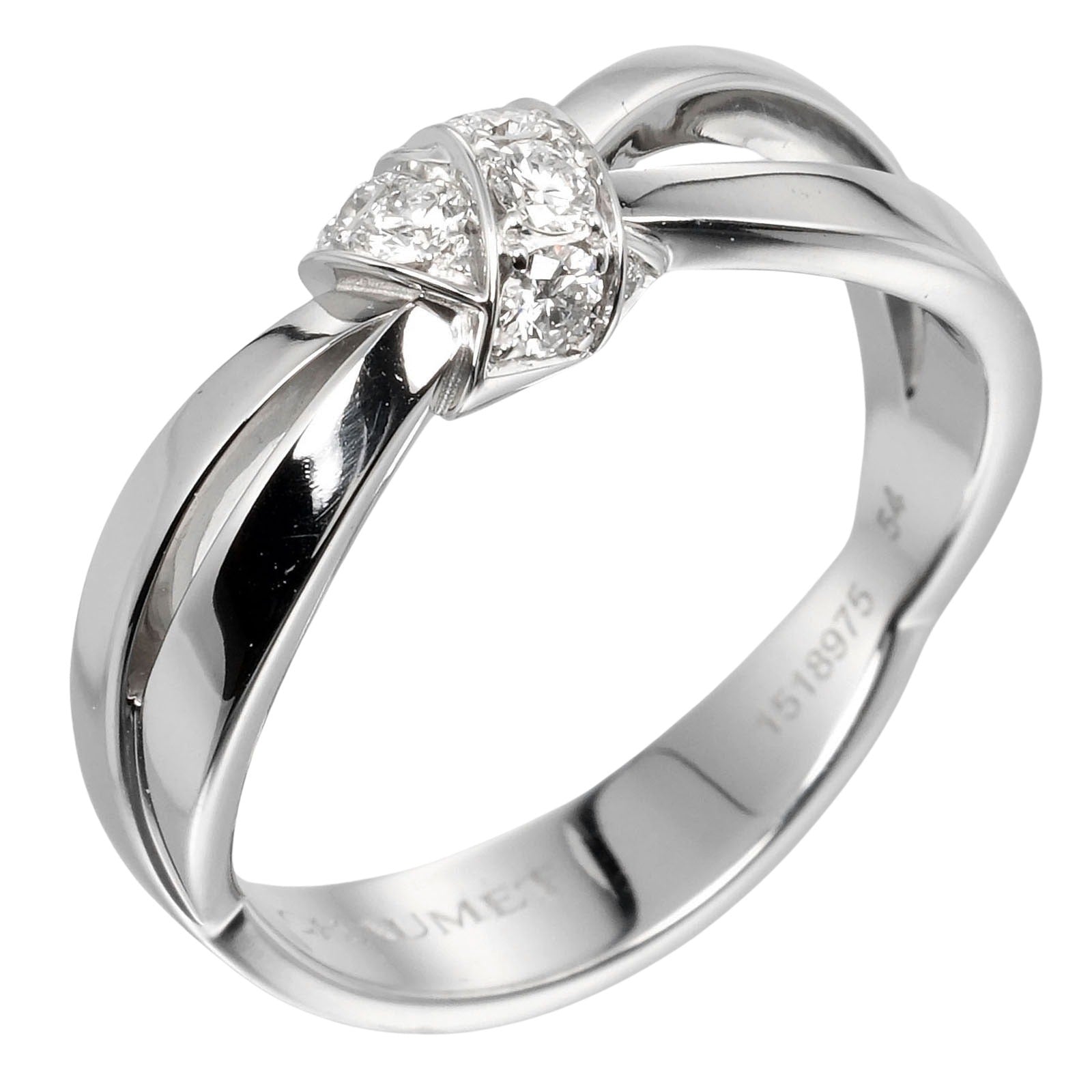 Chaumet K18 White Gold Diamond Ring 13.5