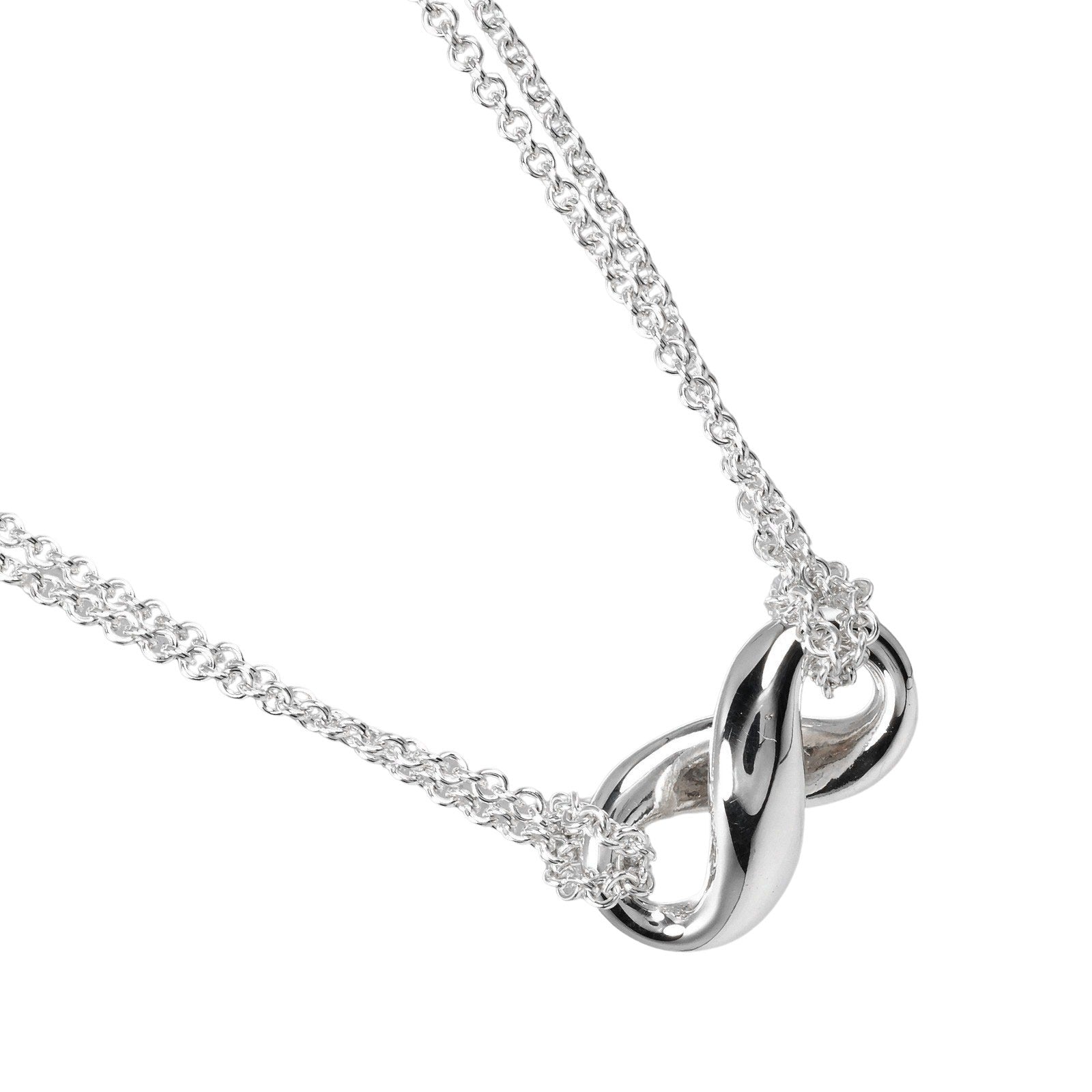 Tiffany & Co Infinity Double Chain Necklace Silver 925