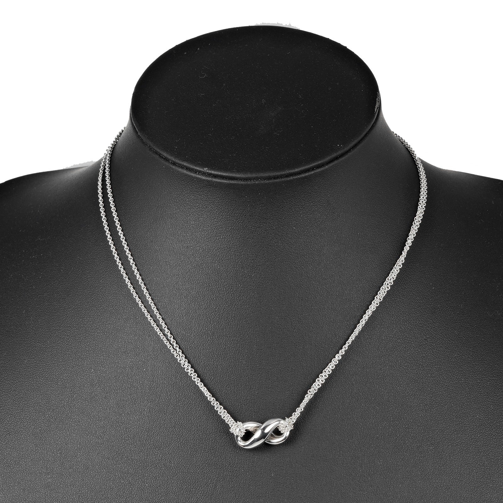 Tiffany & Co Infinity Double Chain Necklace Silver 925