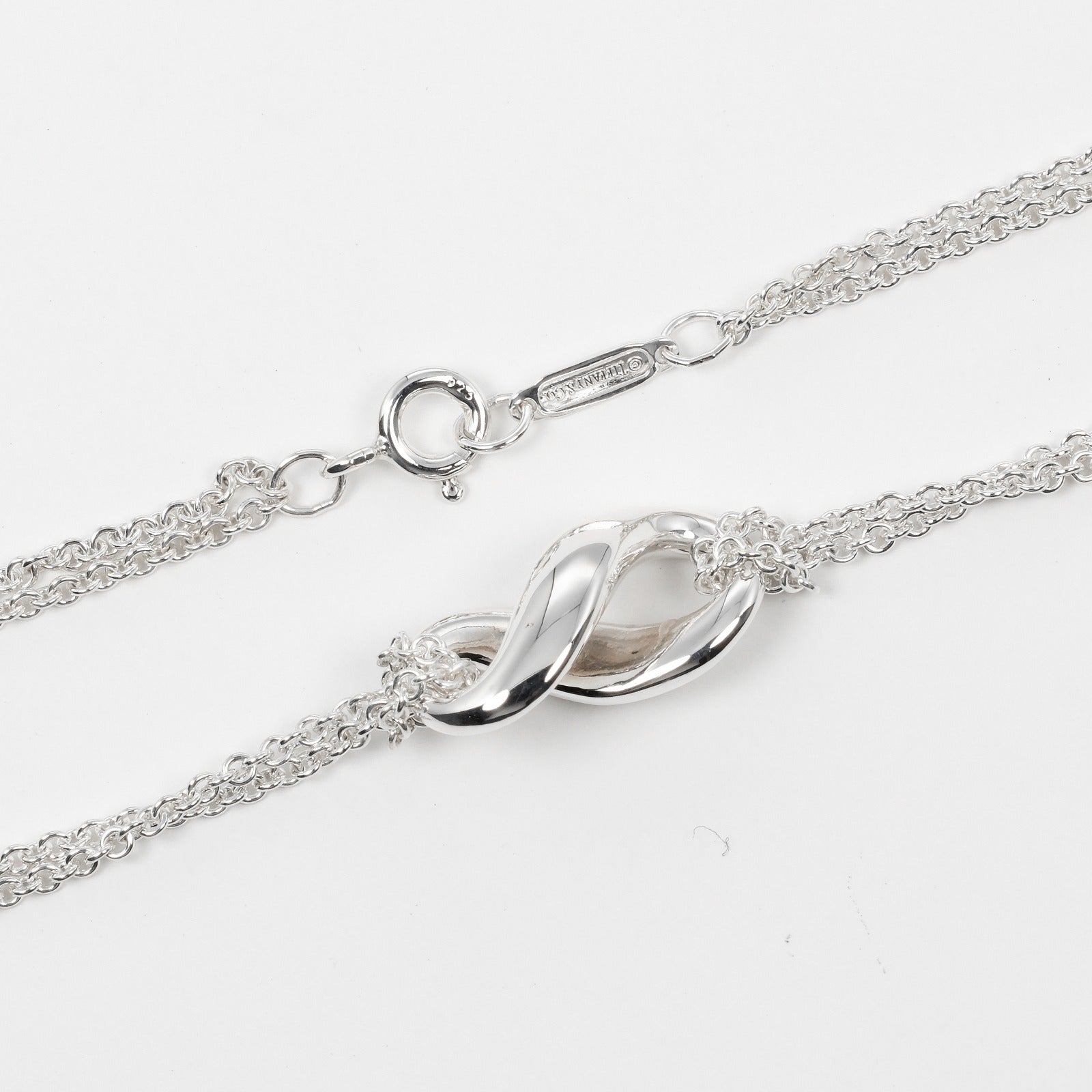 Tiffany & Co Infinity Double Chain Necklace Silver 925