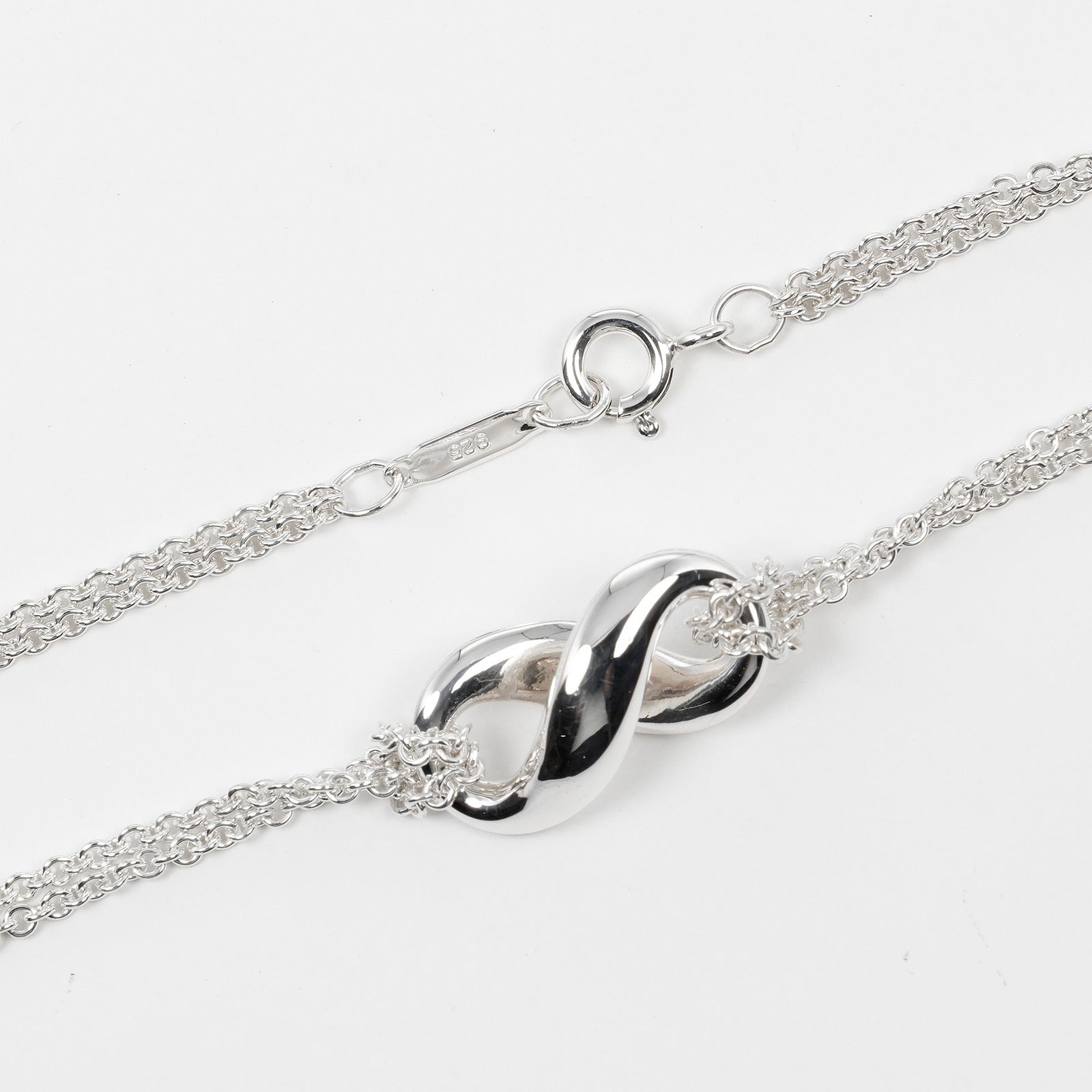 Tiffany & Co Infinity Double Chain Necklace Silver 925