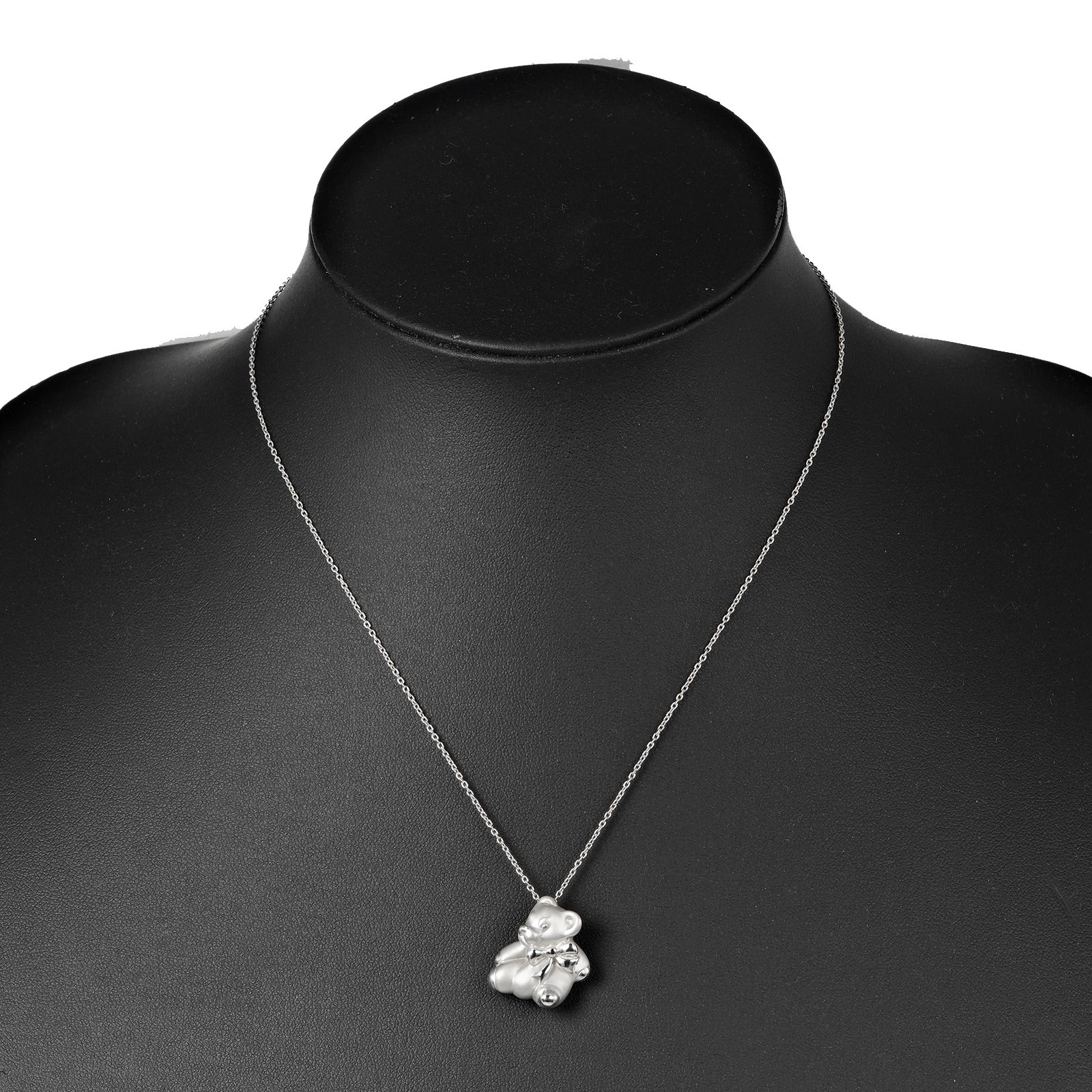 Tiffany & Co Silver Teddy Bear Necklace