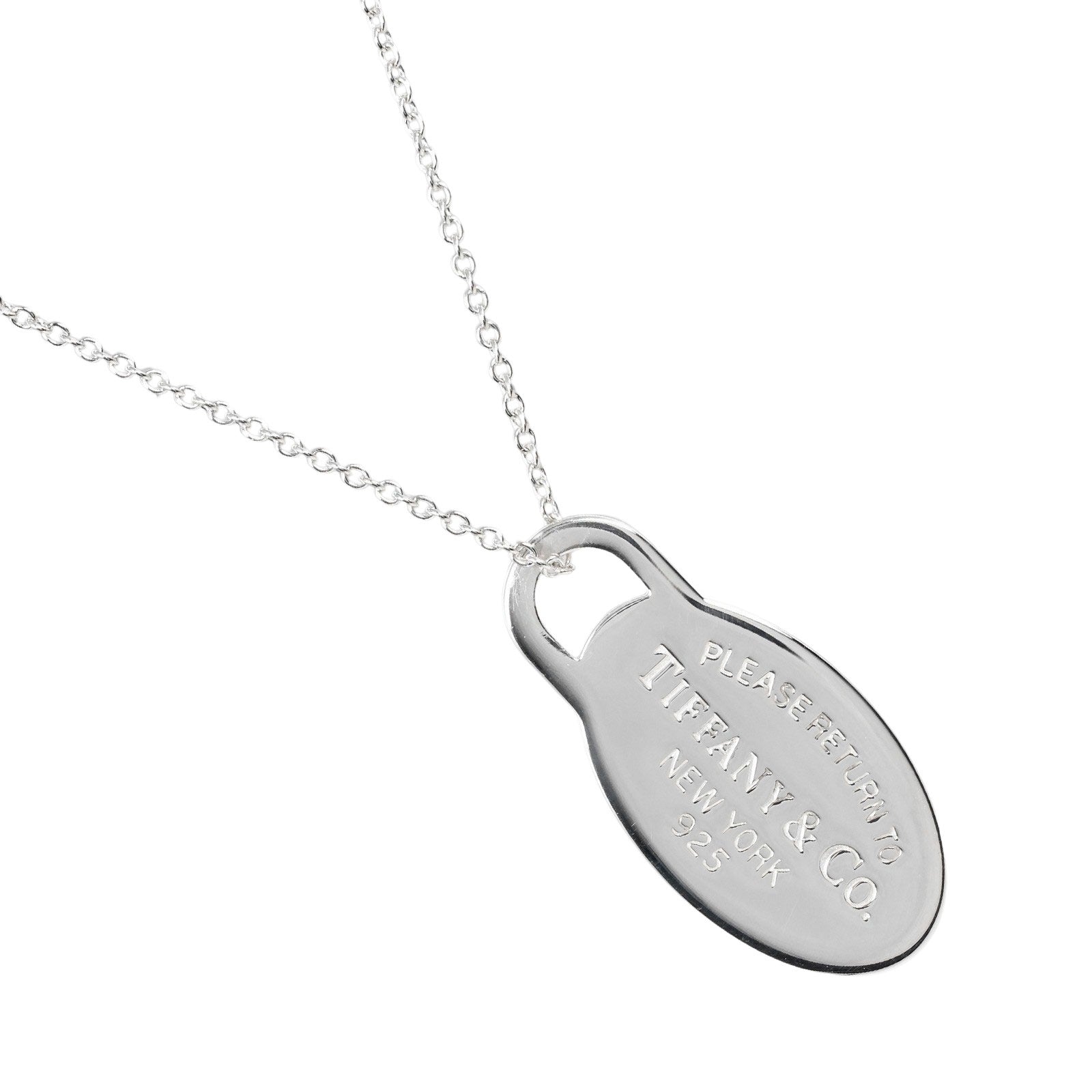 Tiffany & Co Silver 925 Oval Tag Necklace