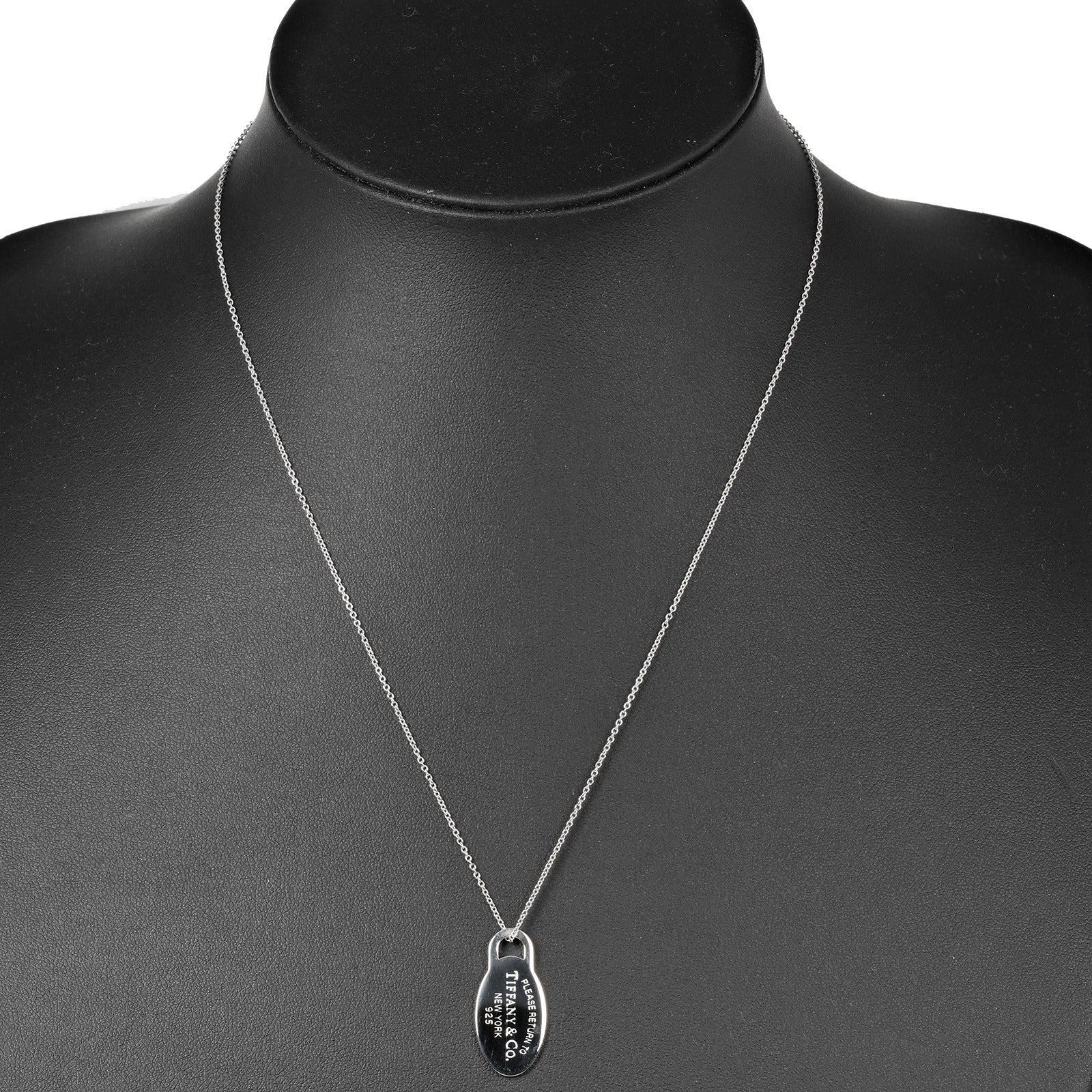 Tiffany & Co Silver 925 Oval Tag Necklace