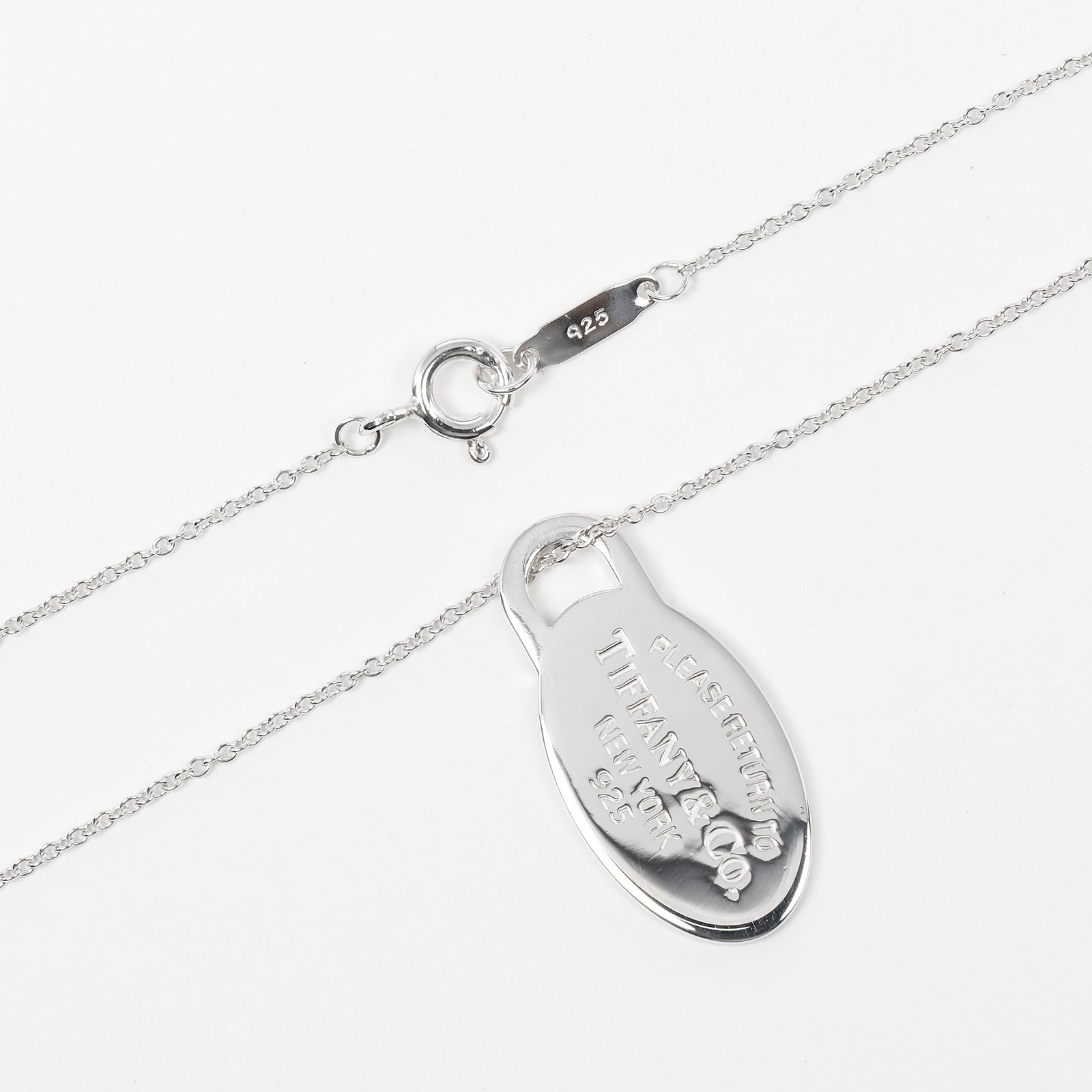 Tiffany & Co Silver 925 Oval Tag Necklace