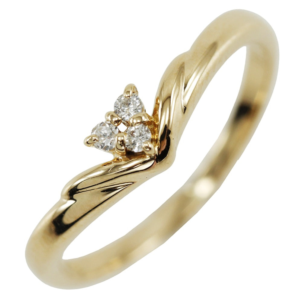 Tasaki K18 Yellow Gold Diamond Ring 6.5