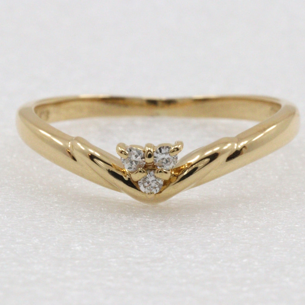 Tasaki K18 Yellow Gold Diamond Ring 6.5