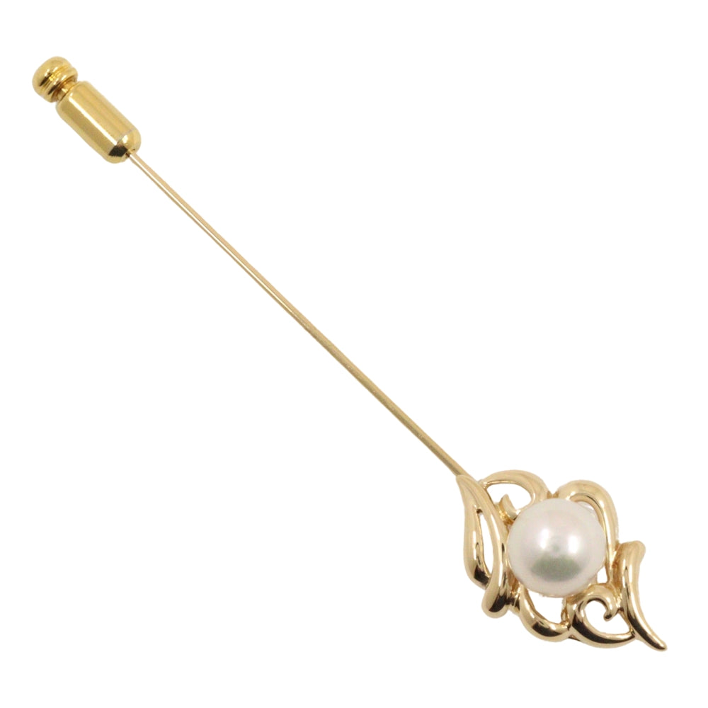 Tasaki Pearl Brooch Necklace Top K18 Yellow Gold