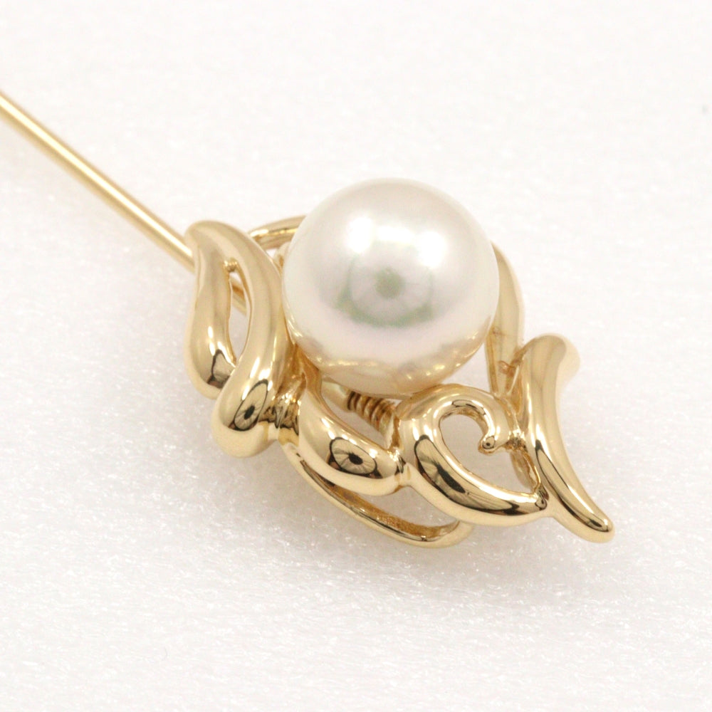 Tasaki Pearl Brooch Necklace Top K18 Yellow Gold