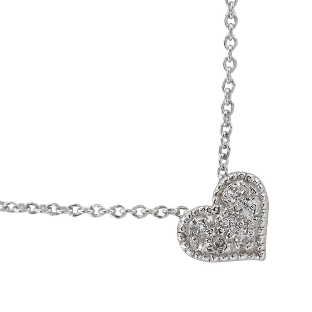 K18 White Gold Diamond Heart Necklace