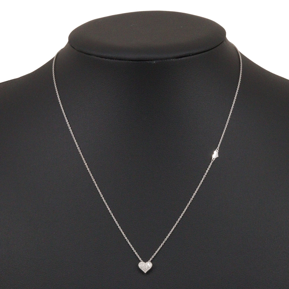 K18 White Gold Diamond Heart Necklace