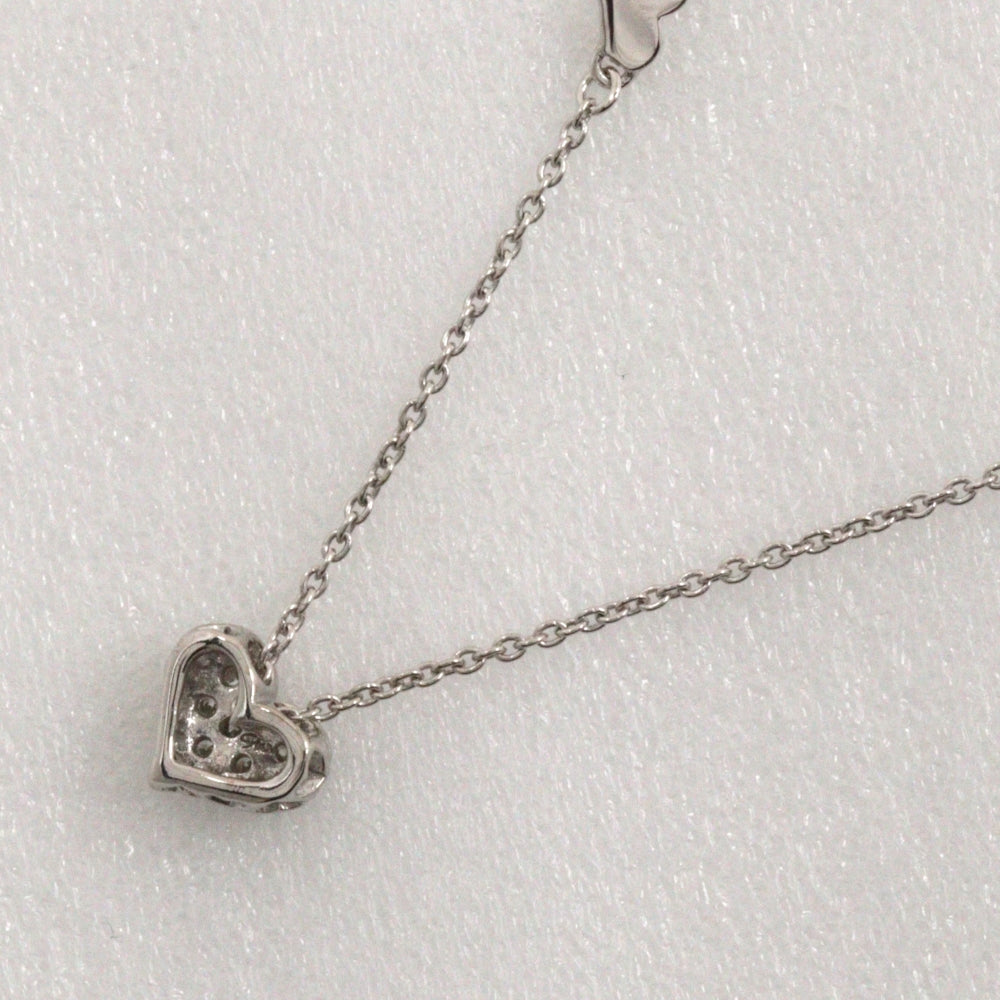 K18 White Gold Diamond Heart Necklace