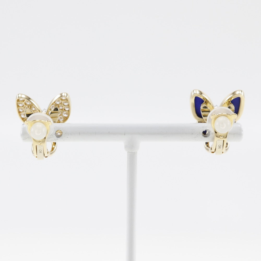 Van Cleef & Arpels K18 Gold Diamond Lapis Earrings