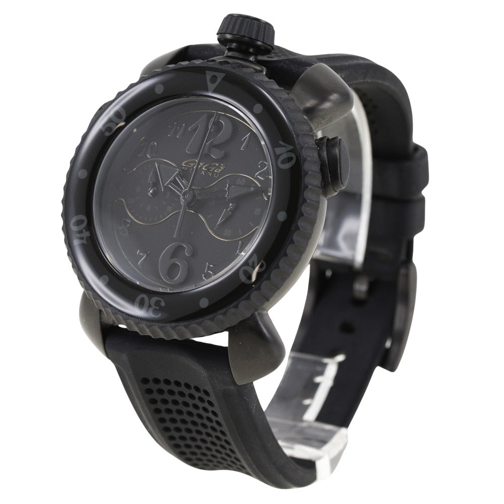 Gaga Milano Chronosport Watch 7012 Stainless Steel Rubber Quartz