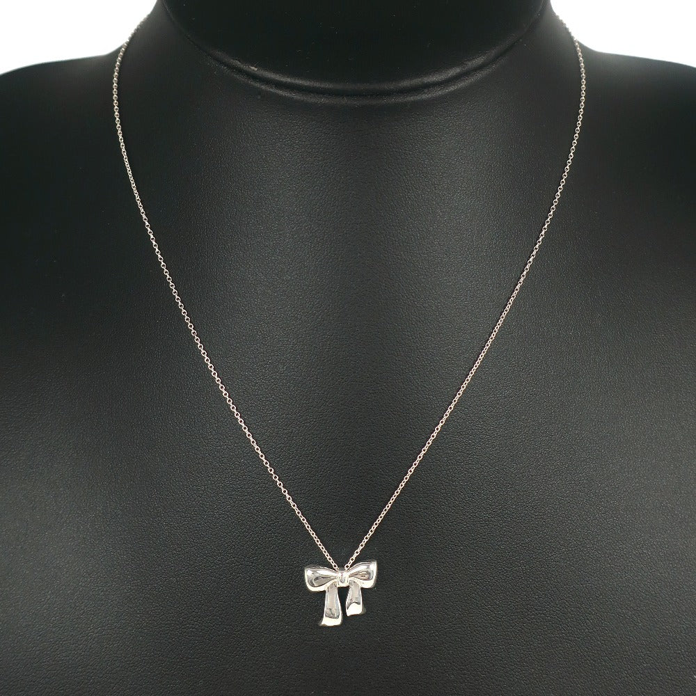 Tiffany & Co Bow Pendant Necklace Metal Necklace in Very Good Condition