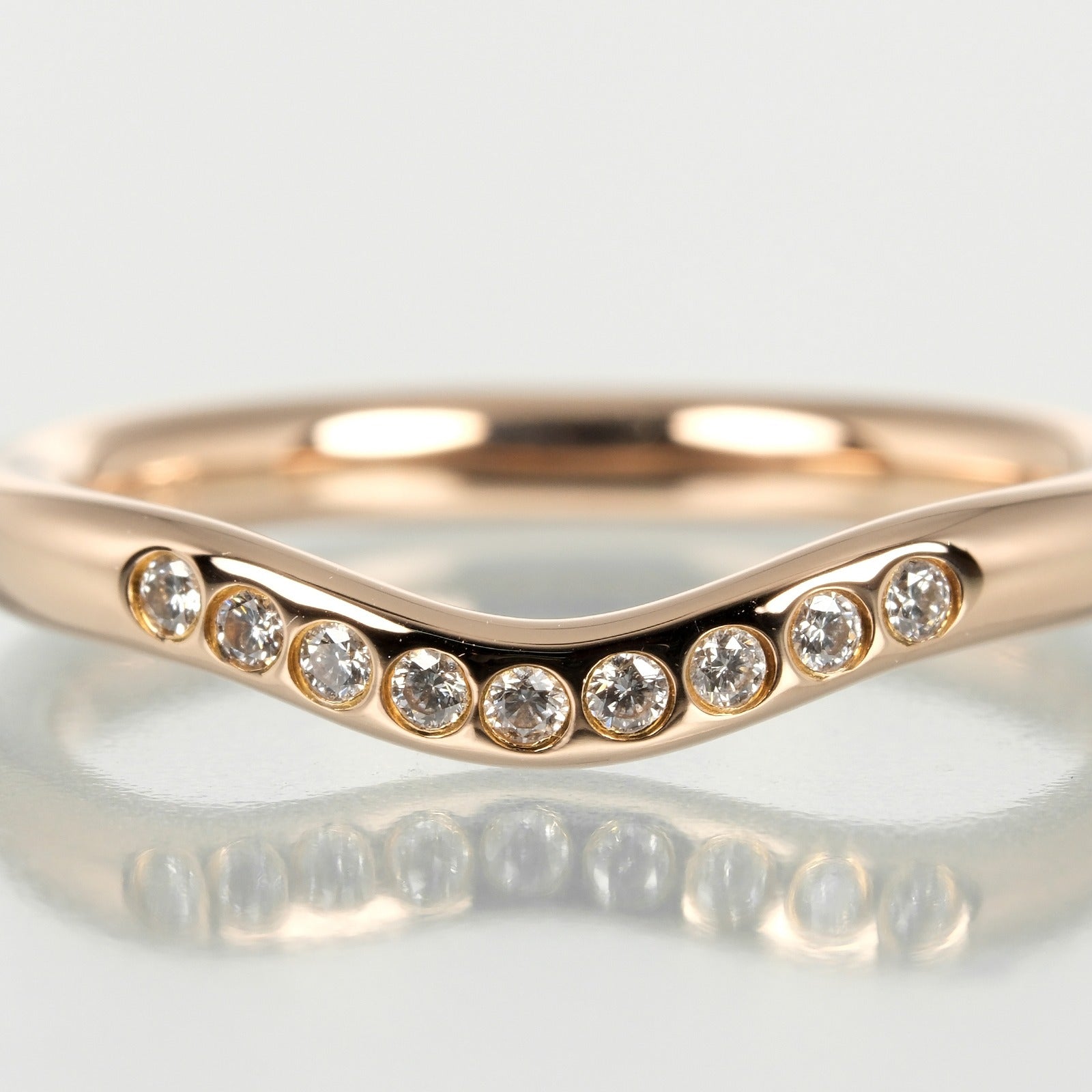 Tiffany & Co K18 Pink Gold Diamond Ring