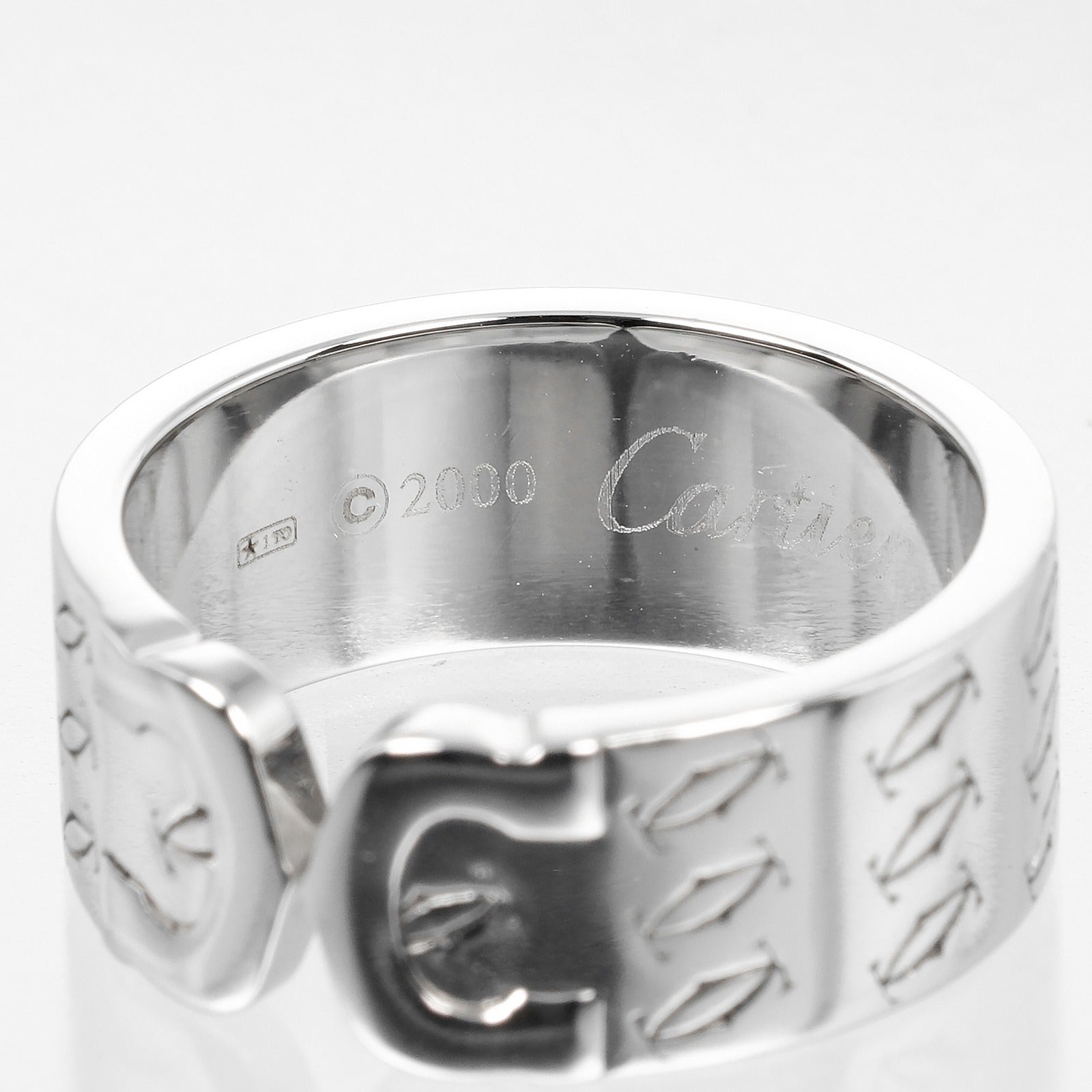 Cartier 2C Happy Birthday Ring K18 White Gold