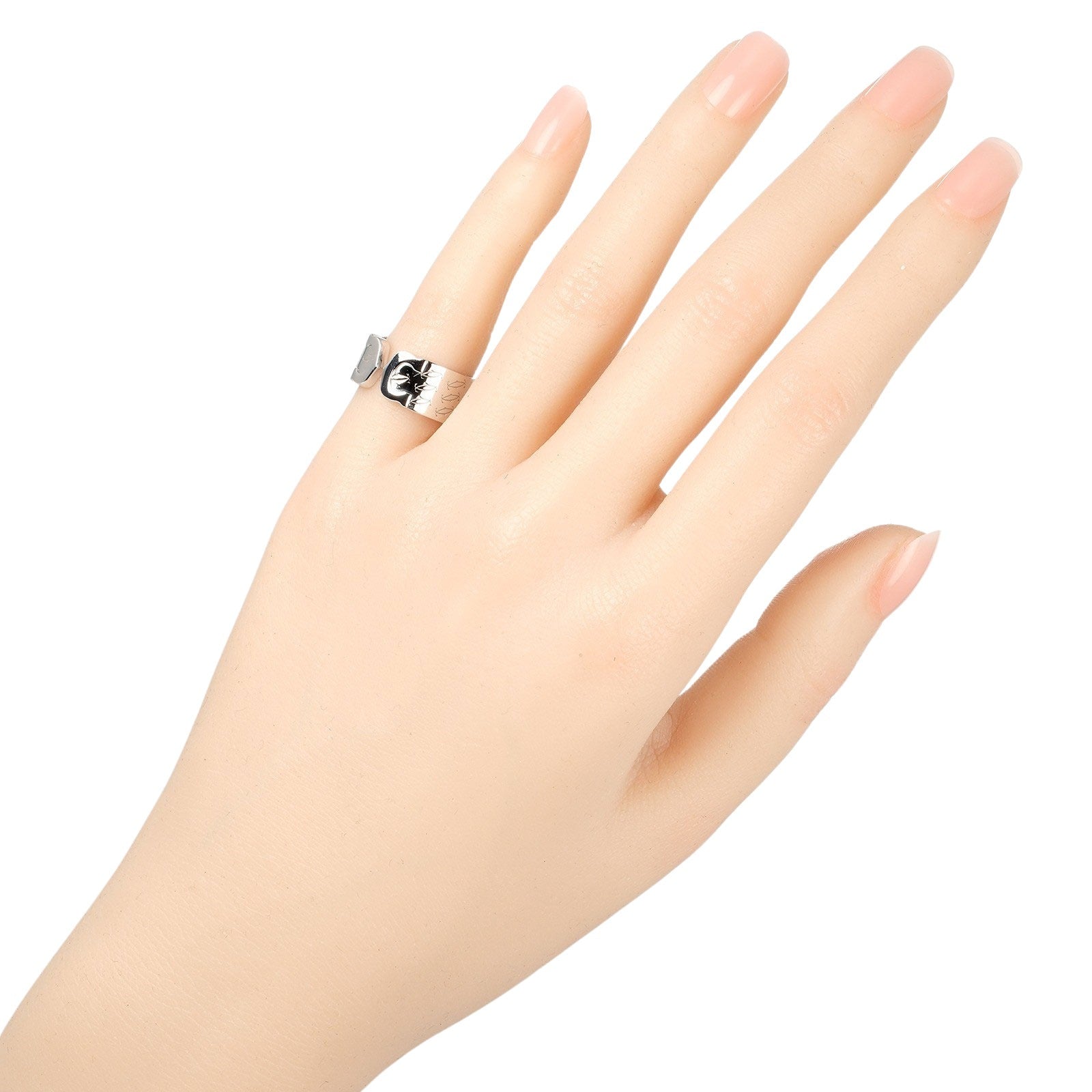 Cartier 2C Happy Birthday Ring K18 White Gold