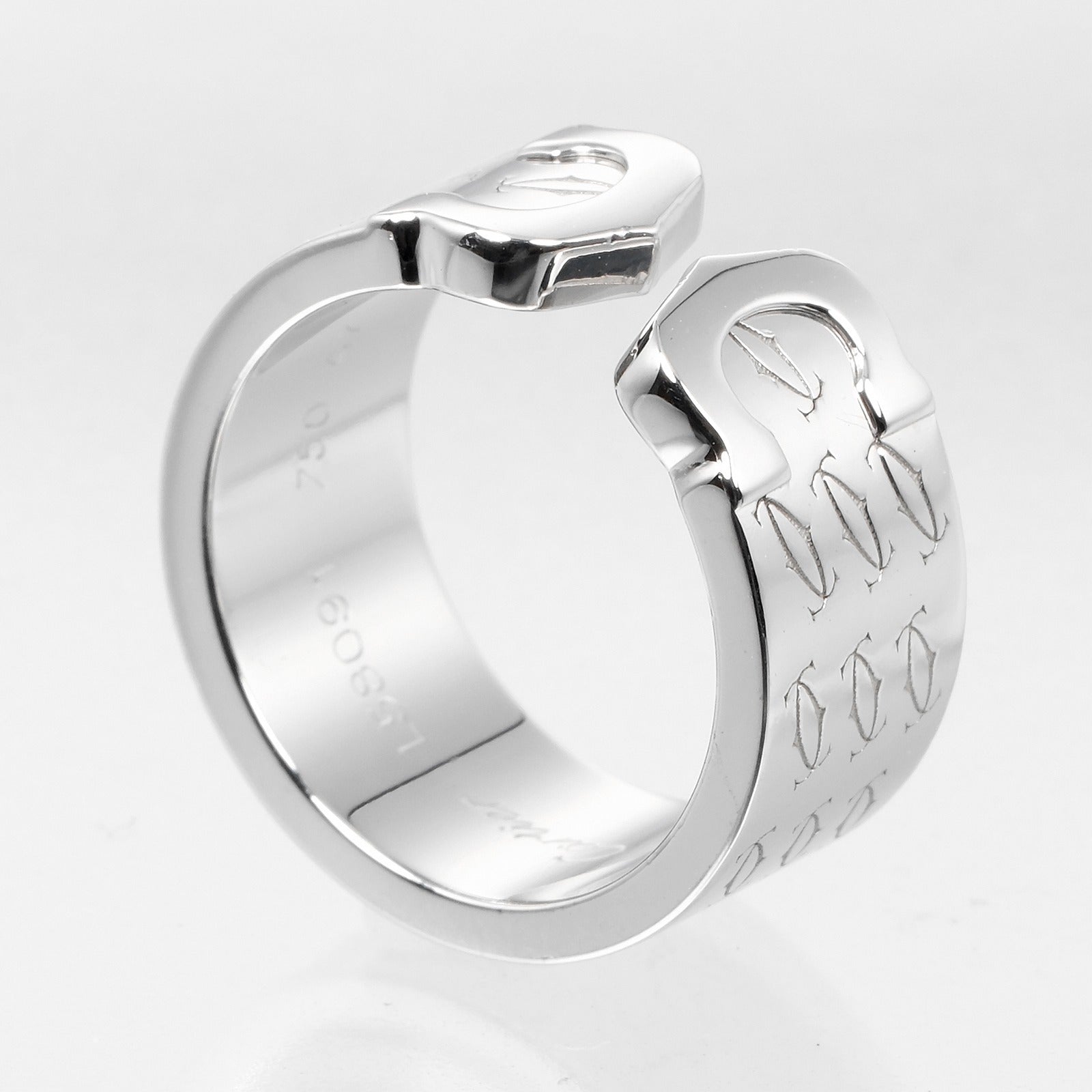 Cartier 2C Happy Birthday Ring K18 White Gold