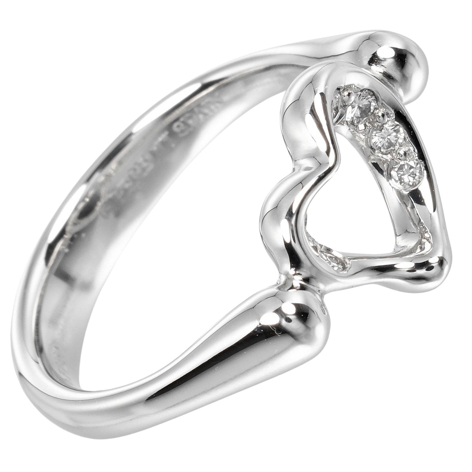 Tiffany & Co Open Heart Ring Pt950 Platinum Diamond