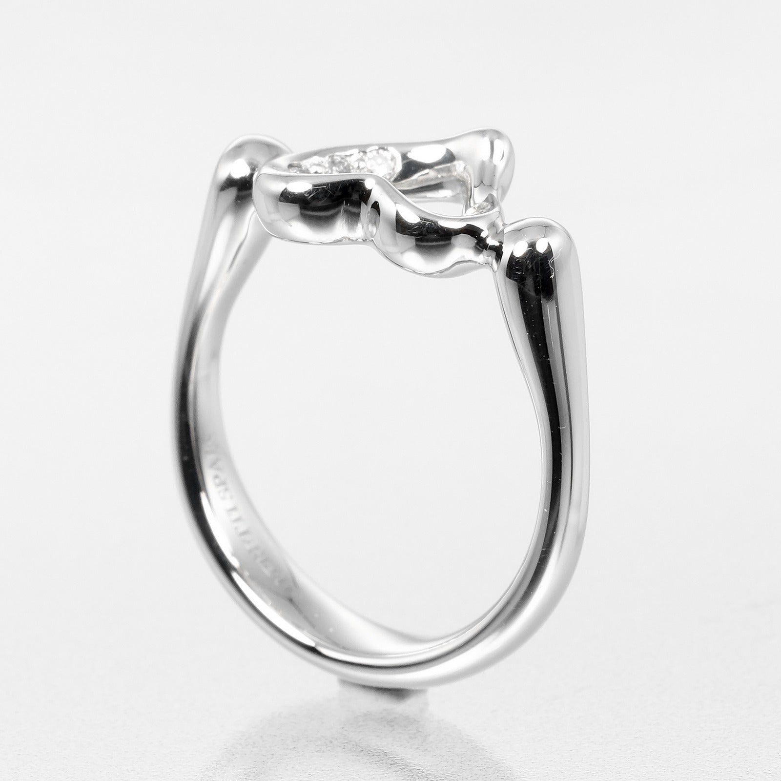 Tiffany & Co Open Heart Ring Pt950 Platinum Diamond