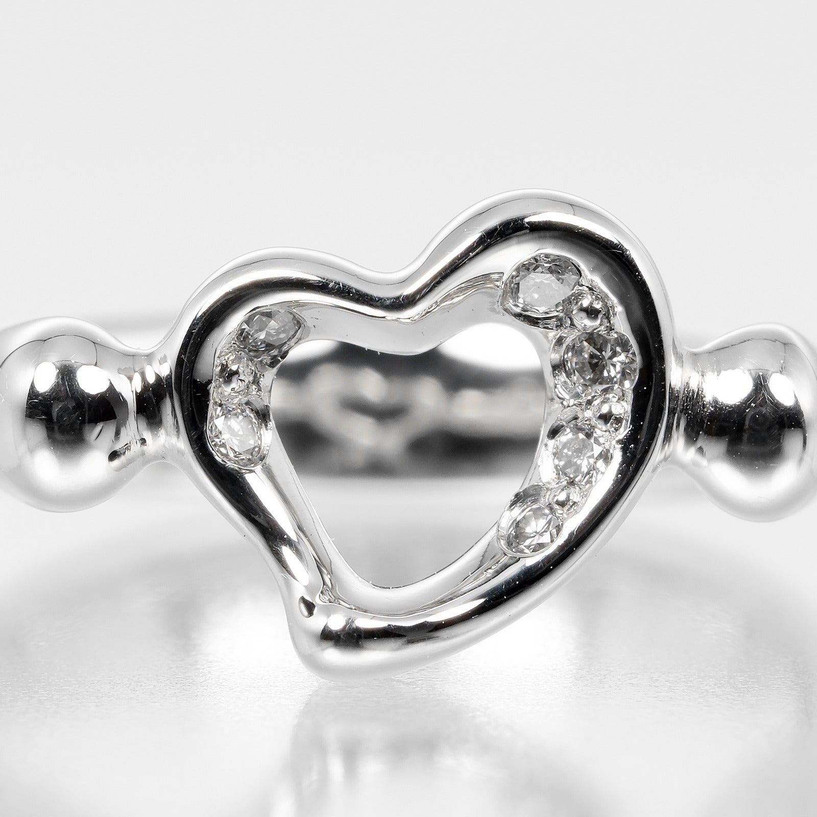 Tiffany & Co Open Heart Ring Pt950 Platinum Diamond